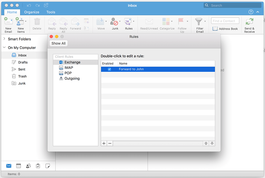 outllok 2016 for mac delete from desktop notification